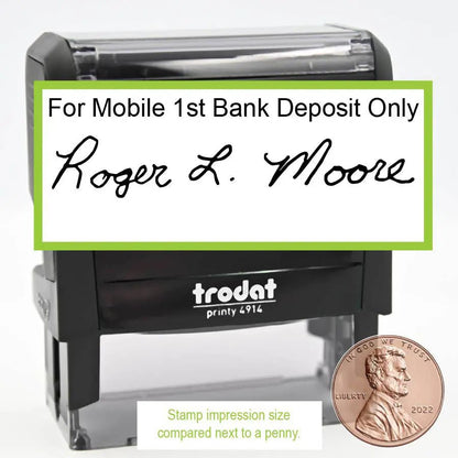 Signature Stamp Large Name Top Trodat Printy 4914 Self - Inking Stamp - Creative Rubber Stamps