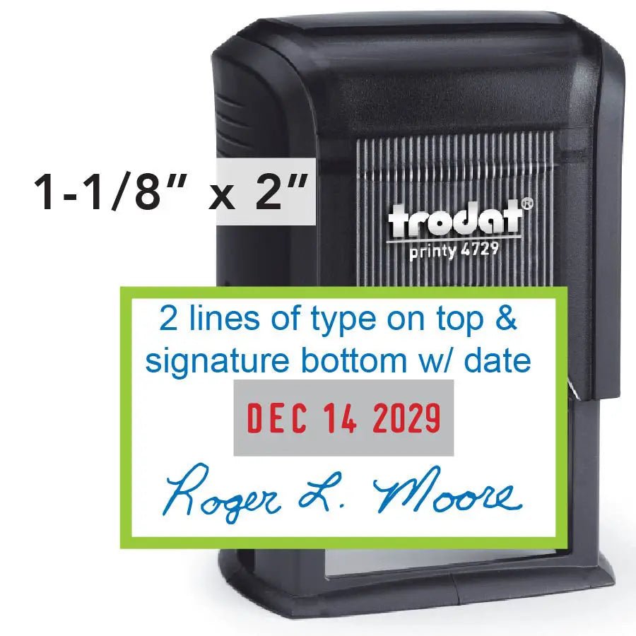 Signature Stamp Trodat Printy 4729 Dater Self - Inking Stamp - Creative Rubber Stamps