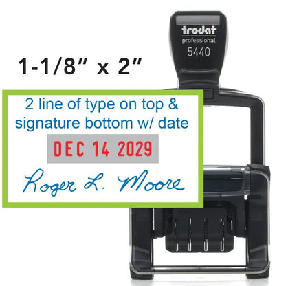 Signature Stamp Trodat Professional 5440 Dater Self-Inking Stamp - Creative Rubber Stamps