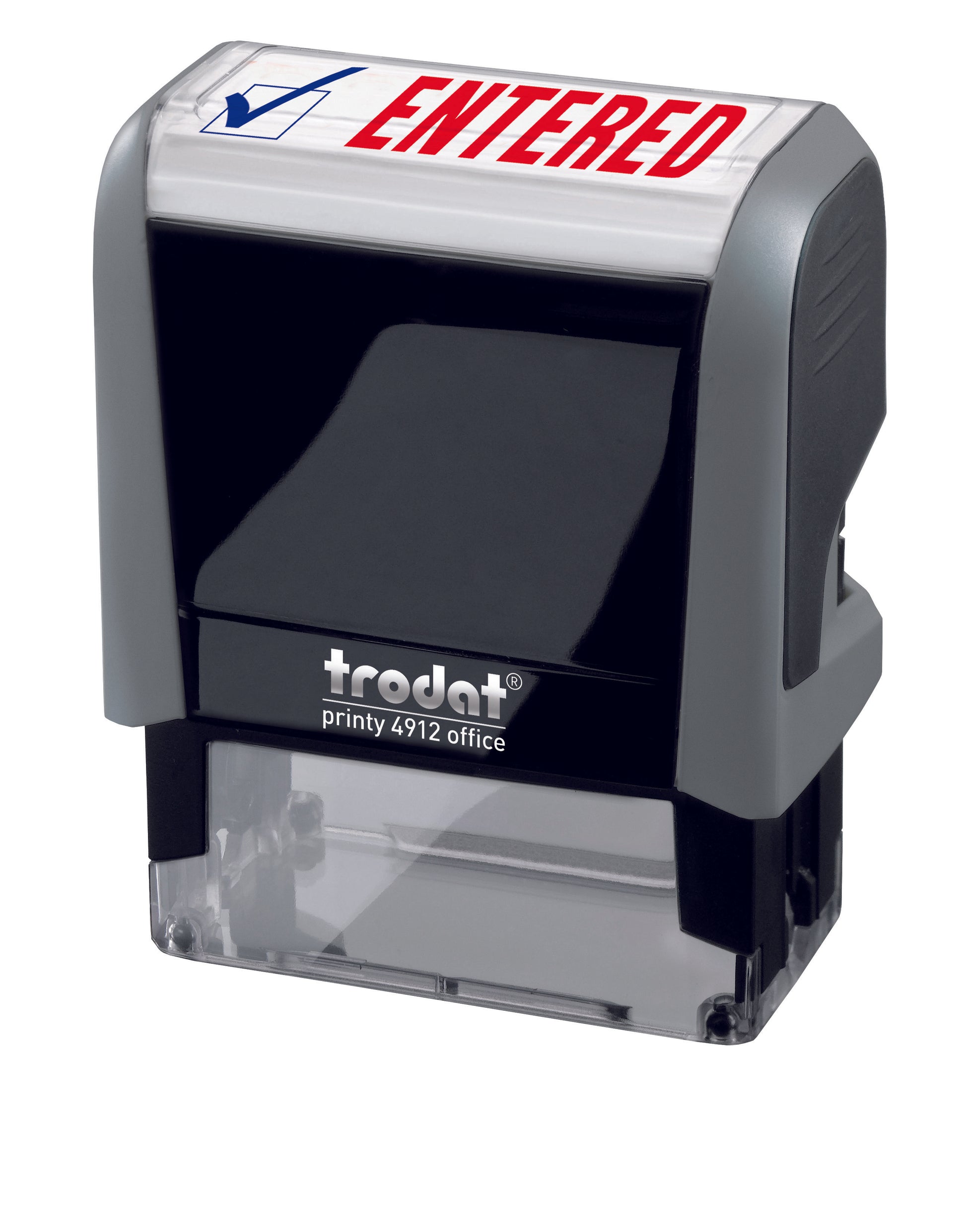 Trodat ENTERED Ideal 4912 Custom Self-Inking Rubber Stamp Right Angle