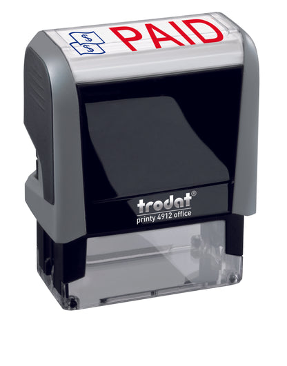 Trodat PAID Ideal 4912 Custom Self-Inking Rubber Stamp Left Angle