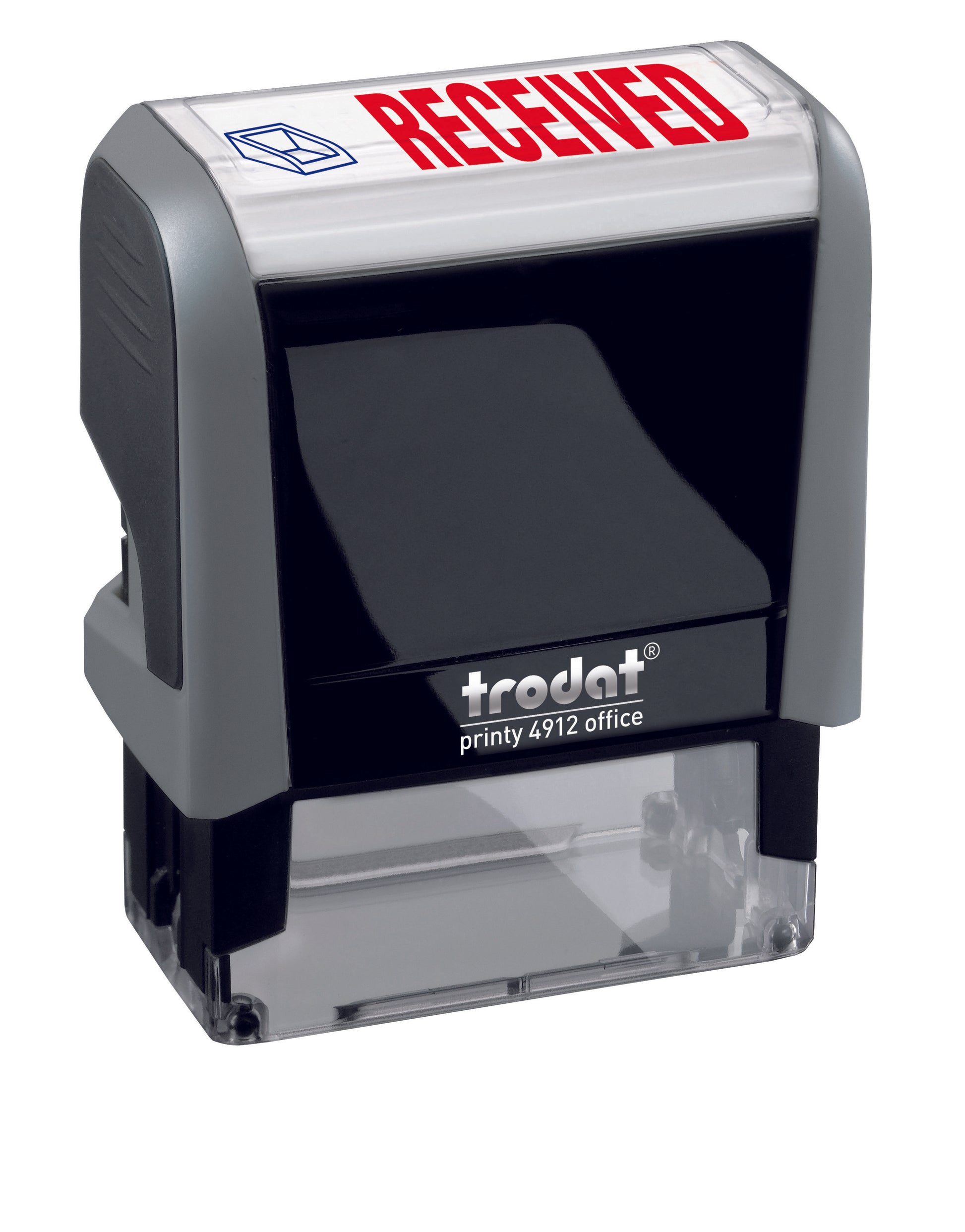 Trodat RECEIVED Ideal 4912 Custom Self-Inking Rubber Stamp Left Angle