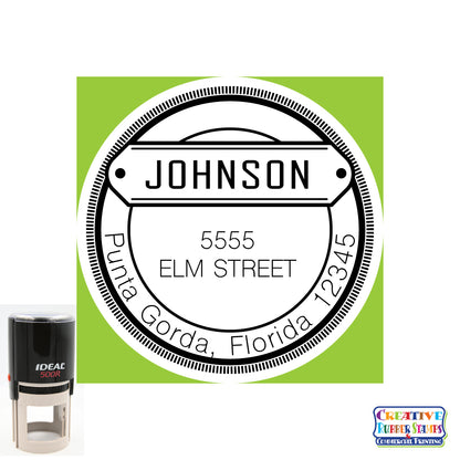 Johnson Personalized Round Self-Inking Address Stamp