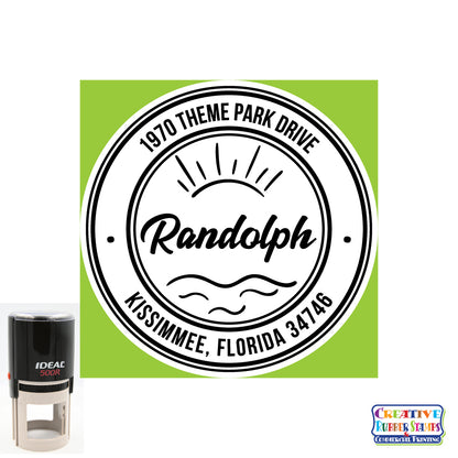 Randolph Personalized Round Self-Inking Address Stamp