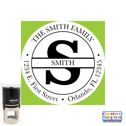 Smith Personalized Round Self-Inking Address Stamp