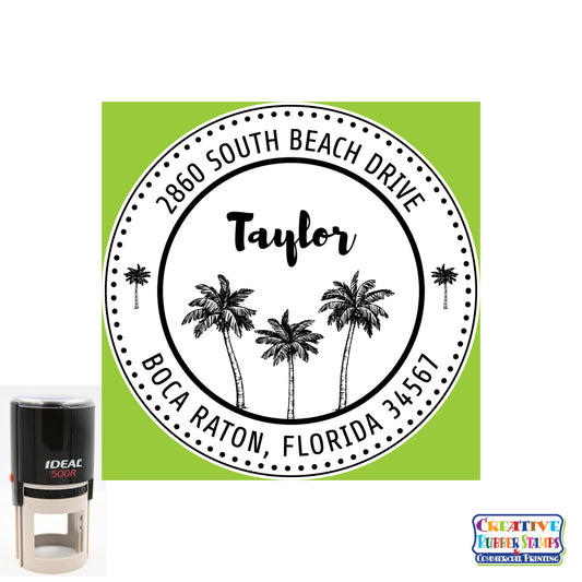 Taylor Personalized Round Self-Inking Address Stamp